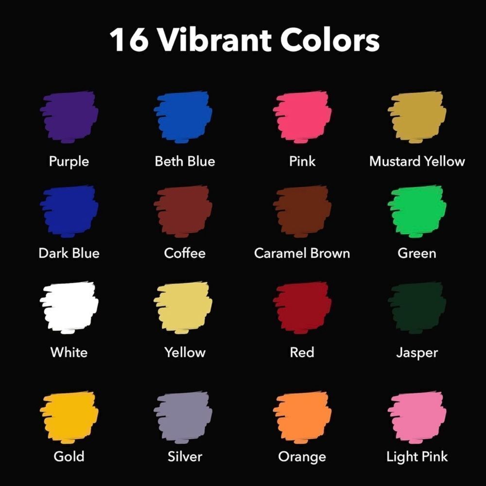 16 Chalk Marker With Case Vibrant Colors Reversible Tips - Picture 3 of 6